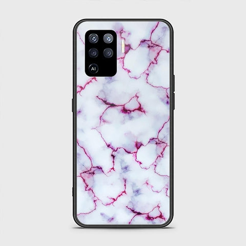 Oppo A94 Cover - White Marble Series - HQ Ultra Shine Premium Infinity Glass Soft Silicon Borders Case