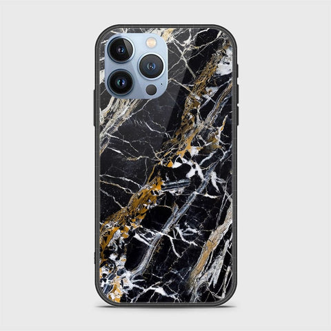 iPhone 13 Pro Max Cover - Black Marble Series - HQ Ultra Shine Premium Infinity Glass Soft Silicon Borders Case