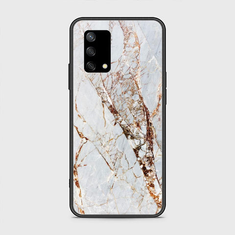 Oppo A95 4G Cover - White Marble Series - HQ Ultra Shine Premium Infinity Glass Soft Silicon Borders Case