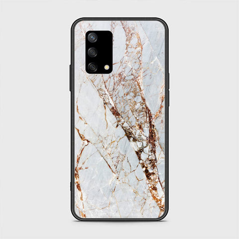 Oppo F19s Cover - White Marble Series - HQ Ultra Shine Premium Infinity Glass Soft Silicon Borders Case