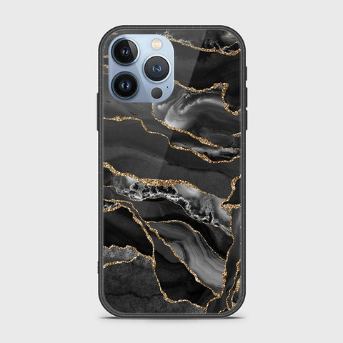 iPhone 13 Pro Cover - Black Marble Series - HQ Ultra Shine Premium Infinity Glass Soft Silicon Borders Case