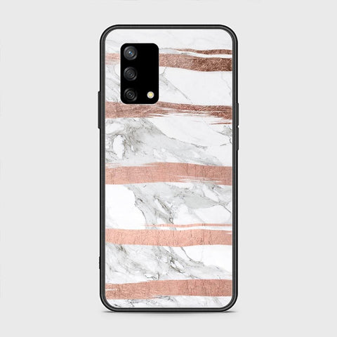 Oppo A74 Cover - White Marble Series - HQ Ultra Shine Premium Infinity Glass Soft Silicon Borders Case