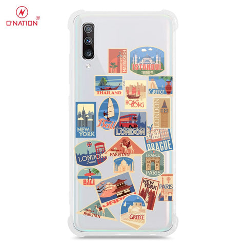 Samsung Galaxy A70 Cover - Personalised Boarding Pass Ticket Series - 5 Designs - Clear Phone Case - Soft Silicon Borders