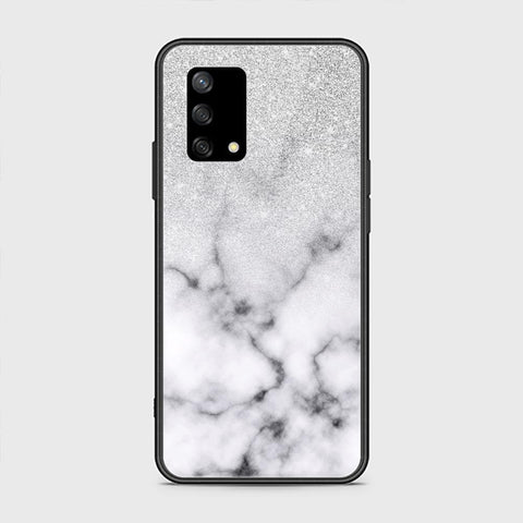 Oppo A74 Cover - White Marble Series - HQ Ultra Shine Premium Infinity Glass Soft Silicon Borders Case