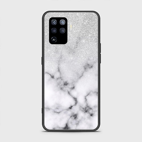 Oppo A94 Cover - White Marble Series - HQ Ultra Shine Premium Infinity Glass Soft Silicon Borders Case