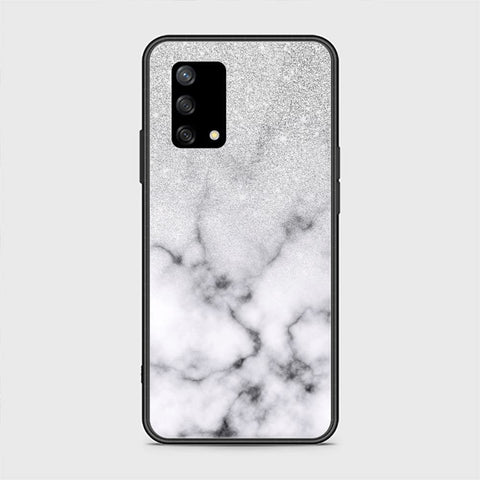 Oppo F19s Cover - White Marble Series - HQ Ultra Shine Premium Infinity Glass Soft Silicon Borders Case