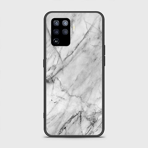 Oppo A94 Cover - White Marble Series - HQ Ultra Shine Premium Infinity Glass Soft Silicon Borders Case