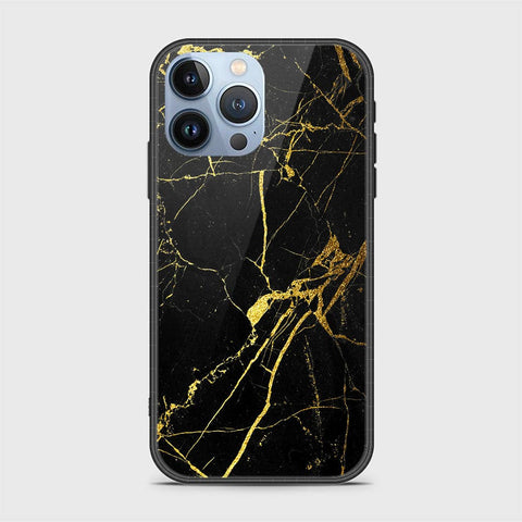 iPhone 13 Pro Max Cover - Black Marble Series - HQ Ultra Shine Premium Infinity Glass Soft Silicon Borders Case