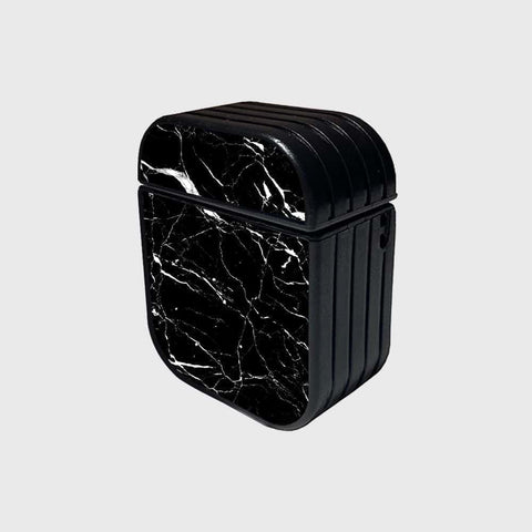 Apple Airpods 1 / 2 Cover - Black Marble Series - Silicon Airpods Case