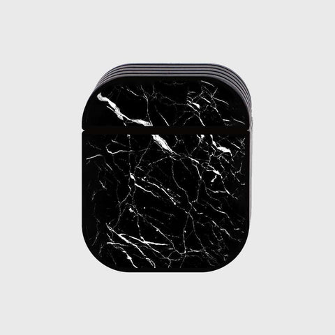 Apple Airpods 1 / 2 Cover - Black Marble Series - Silicon Airpods Case