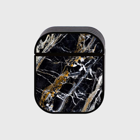 Apple Airpods 1 / 2 Cover - Black Marble Series - Silicon Airpods Case