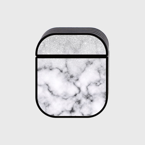 Apple Airpods 1 / 2 Cover - White Marble Series - Silicon Airpods Case