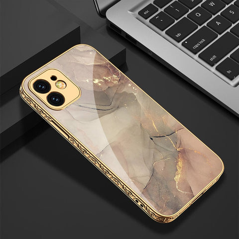 iPhone 12 Cover - Mystic Marble Series - HQ Ultra Shine Premium Infinity Glass Soft Silicon Borders Casee