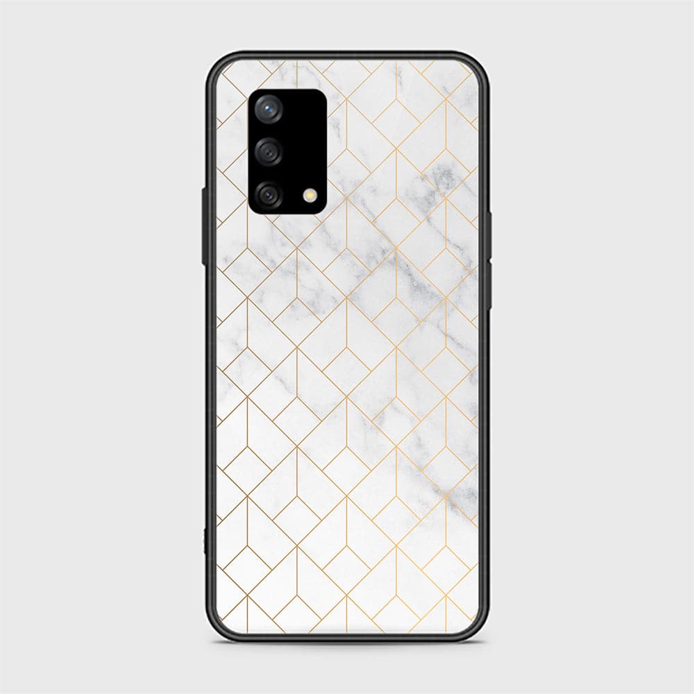 Oppo Reno 6 Lite Cover - White Marble Series 2 - HQ Ultra Shine Premium Infinity Glass Soft Silicon Borders Case