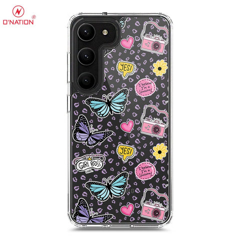 Samsung Galaxy S23 5G Cover - O'Nation Butterfly Dreams Series - 9 Designs - Clear Phone Case - Soft Silicon Borders