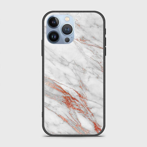 iPhone 13 Pro Cover - White Marble Series - HQ Ultra Shine Premium Infinity Glass Soft Silicon Borders Case