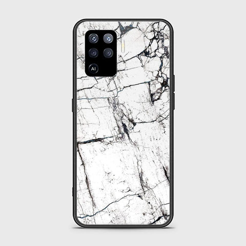 Oppo A94 Cover - White Marble Series 2 - HQ Ultra Shine Premium Infinity Glass Soft Silicon Borders Case