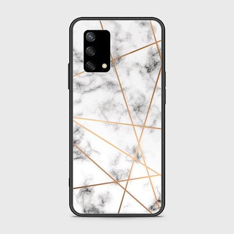 Oppo A74 Cover - White Marble Series 2 - HQ Ultra Shine Premium Infinity Glass Soft Silicon Borders Case