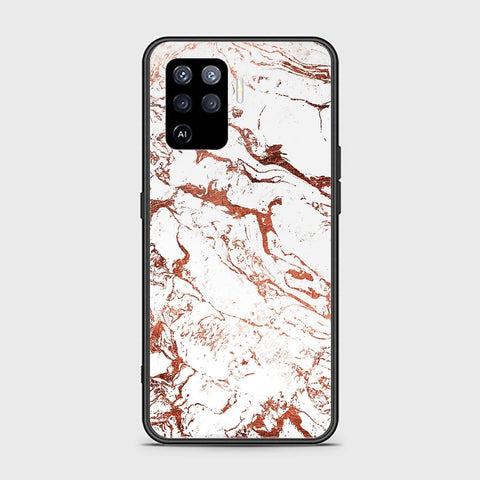 Oppo A94 Cover - White Marble Series 2 - HQ Ultra Shine Premium Infinity Glass Soft Silicon Borders Case