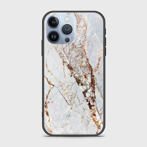 iPhone 13 Pro Cover - White Marble Series - HQ Ultra Shine Premium Infinity Glass Soft Silicon Borders Case