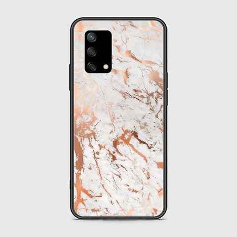 Oppo A74 Cover - White Marble Series 2 - HQ Ultra Shine Premium Infinity Glass Soft Silicon Borders Case