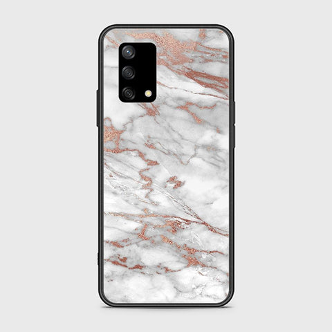 Oppo A95 4G Cover - White Marble Series 2 - HQ Ultra Shine Premium Infinity Glass Soft Silicon Borders Case