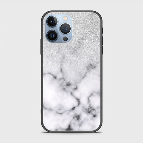 iPhone 13 Pro Max Cover - White Marble Series - HQ Ultra Shine Premium Infinity Glass Soft Silicon Borders Case