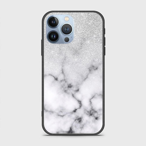 iPhone 13 Pro Cover - White Marble Series - HQ Ultra Shine Premium Infinity Glass Soft Silicon Borders Case