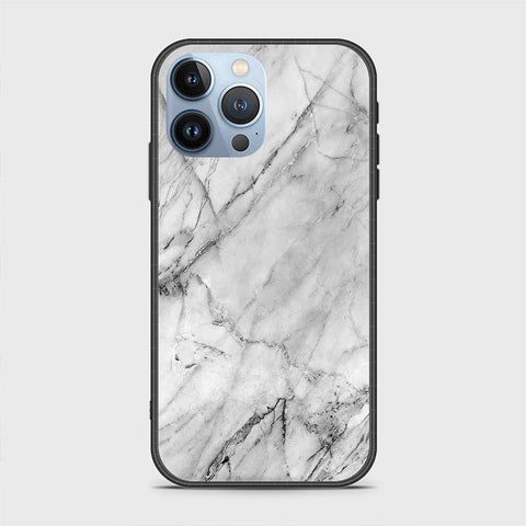 iPhone 13 Pro Max Cover - White Marble Series - HQ Ultra Shine Premium Infinity Glass Soft Silicon Borders Case