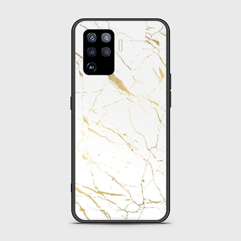 Oppo A94 Cover - White Marble Series 2 - HQ Ultra Shine Premium Infinity Glass Soft Silicon Borders Case