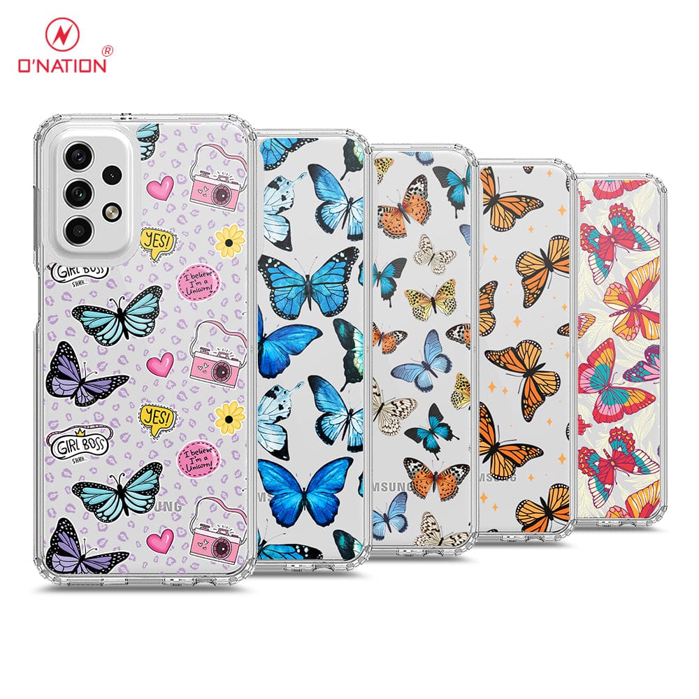 Samsung Galaxy A23 Cover - O'Nation Butterfly Dreams Series - 9 Designs - Clear Phone Case - Soft Silicon Borders