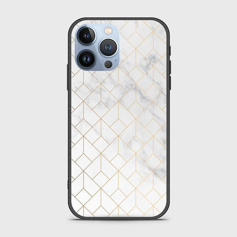 iPhone 13 Pro Cover - White Marble Series 2 - HQ Ultra Shine Premium Infinity Glass Soft Silicon Borders Case