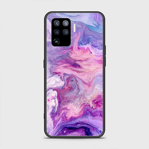 Oppo A94 Cover - Colorful Marble Series - HQ Ultra Shine Premium Infinity Glass Soft Silicon Borders Case