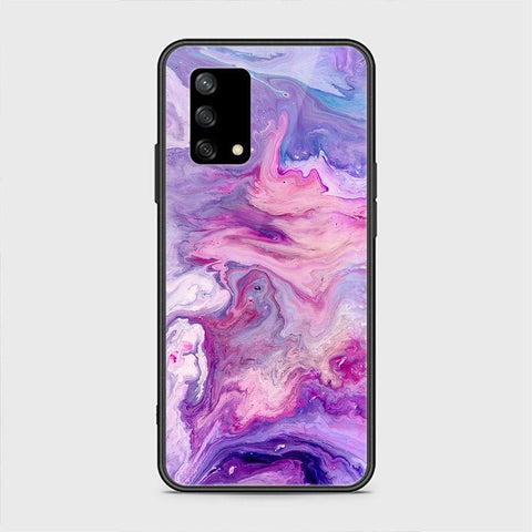 Oppo A74 Cover - Colorful Marble Series - HQ Ultra Shine Premium Infinity Glass Soft Silicon Borders Case