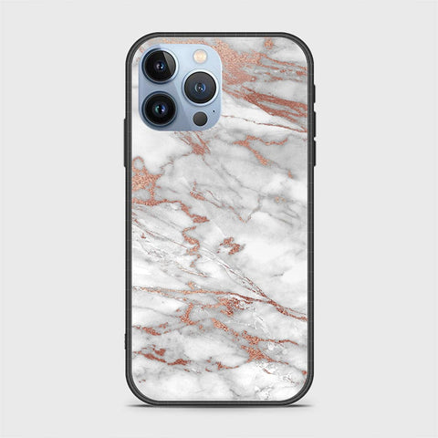 iPhone 13 Pro Max Cover - White Marble Series 2 - HQ Ultra Shine Premium Infinity Glass Soft Silicon Borders Case