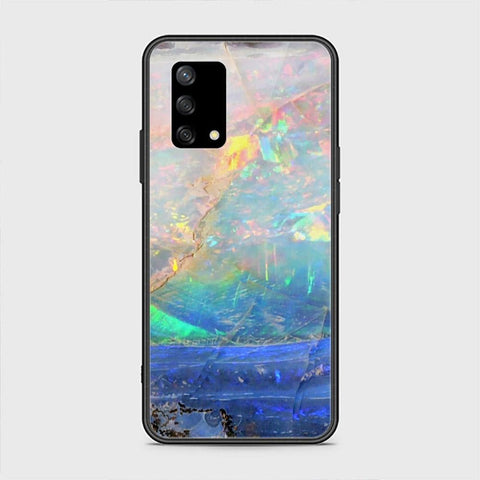 Oppo A74 Cover - Colorful Marble Series - HQ Ultra Shine Premium Infinity Glass Soft Silicon Borders Case