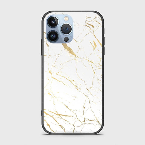 iPhone 13 Pro Cover - White Marble Series 2 - HQ Ultra Shine Premium Infinity Glass Soft Silicon Borders Case