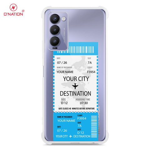 Tecno Camon 18P Cover - Personalised Boarding Pass Ticket Series - 5 Designs - Clear Phone Case - Soft Silicon Borders