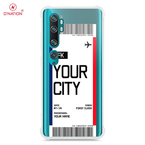 Xiaomi Mi CC9 Pro Cover - Personalised Boarding Pass Ticket Series - 5 Designs - Clear Phone Case - Soft Silicon Borders