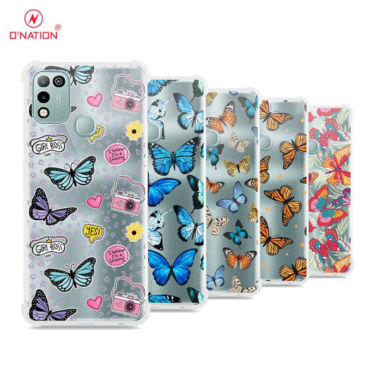 Infinix Hot 10 Play Cover - O'Nation Butterfly Dreams Series - 9 Designs - Clear Phone Case - Soft Silicon Borders