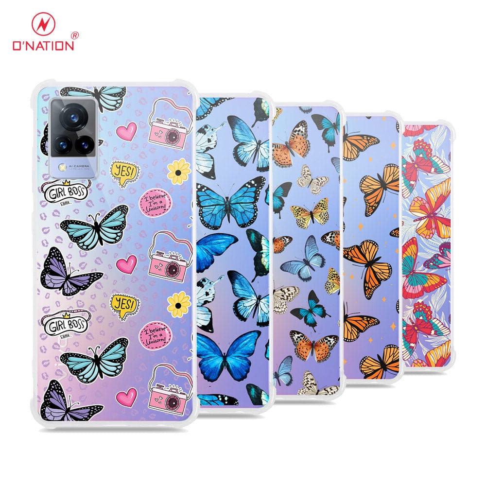 Vivo V21 Cover - O'Nation Butterfly Dreams Series - 9 Designs - Clear Phone Case - Soft Silicon Borders