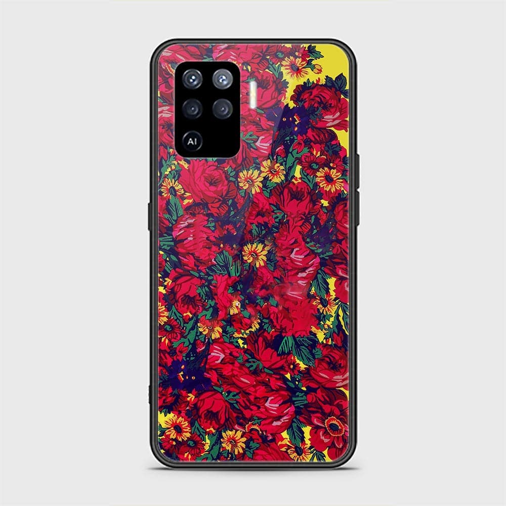 Oppo F19 Pro Cover - Floral Series - HQ Ultra Shine Premium Infinity Glass Soft Silicon Borders Case