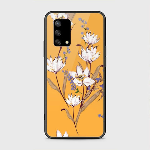 Oppo A74 Cover - Floral Series - HQ Ultra Shine Premium Infinity Glass Soft Silicon Borders Case