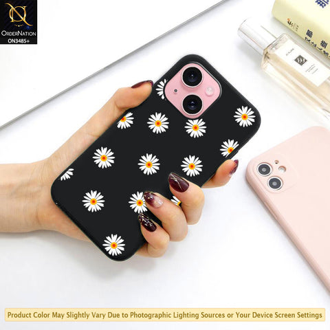 iPhone 15 Plus Cover - ONation Daisy Series - HQ Liquid Silicone Elegant Colors Camera Protection Soft Case