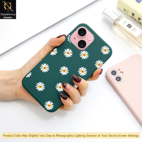 iPhone 15 Cover - ONation Daisy Series - HQ Liquid Silicone Elegant Colors Camera Protection Soft Case