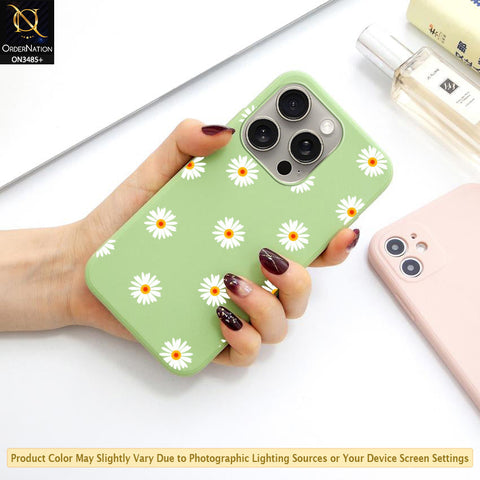 iPhone 15 Pro Max Cover - ONation Daisy Series - HQ Liquid Silicone Elegant Colors Camera Protection Soft Case