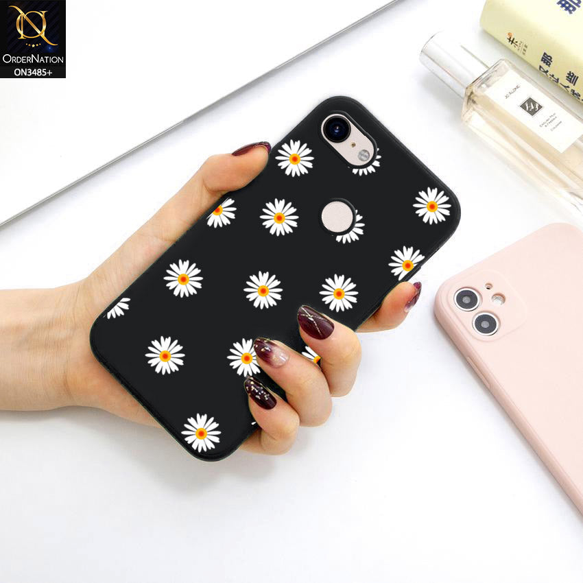 Google Pixel 3 XL Cover - ONation Daisy Series - HQ Liquid Silicone Elegant Colors Camera Protection Soft Case