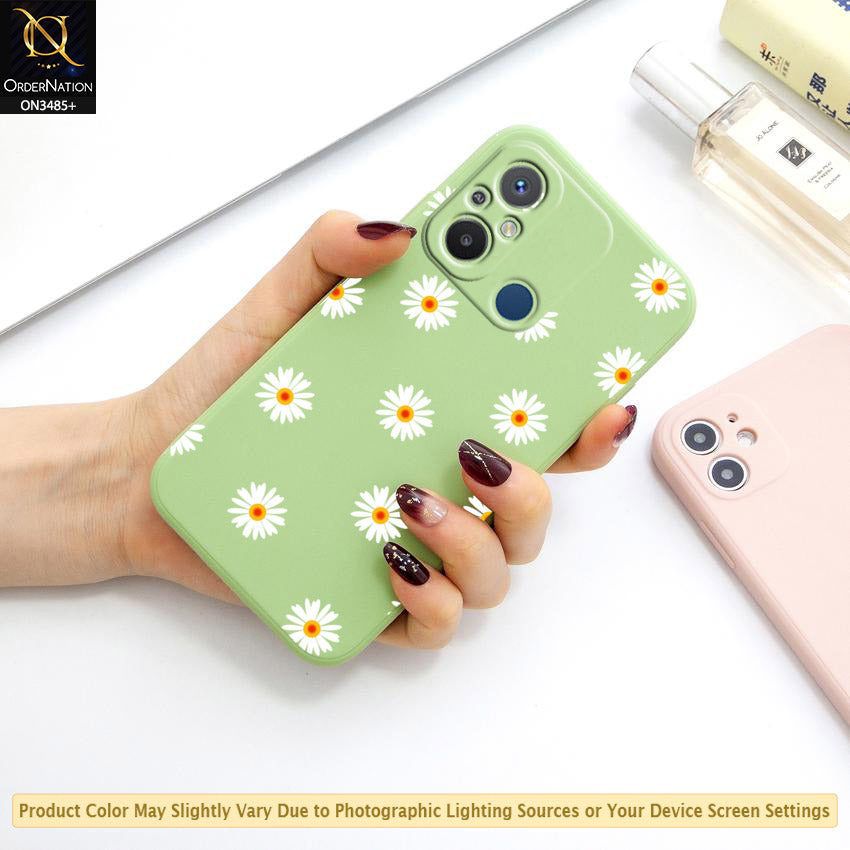 Xiaomi Redmi 12C Cover - ONation Daisy Series - HQ Liquid Silicone Elegant Colors Camera Protection Soft Case