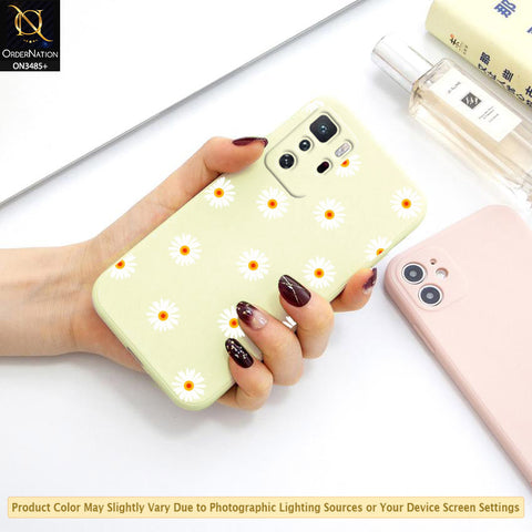 Xiaomi Redmi Note 10 Pro 5G Cover - ONation Daisy Series - HQ Liquid Silicone Elegant Colors Camera Protection Soft Case