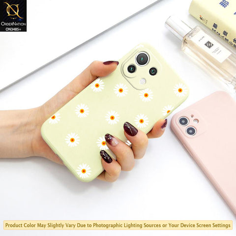 Xiaomi Mi 11 Lite Cover - ONation Daisy Series - HQ Liquid Silicone Elegant Colors Camera Protection Soft Case